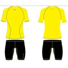 Chemises à manches courtes sublimées jaune